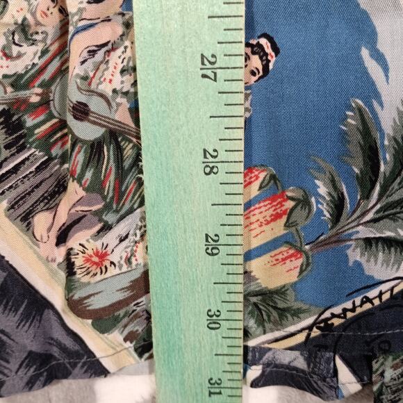 Reyn Spooner Postcard Aloha Shirt Men XL Vintage Travel Ephemera Print - Picture 6 of 8